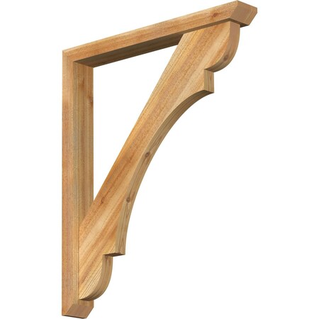 Ekena Millwork Olympic Slat Rough Sawn Bracket w/ Offset Brace, Western Red Cedar, 4"W x 30"D x 36"H BKT0402X30X36OLY06RWR